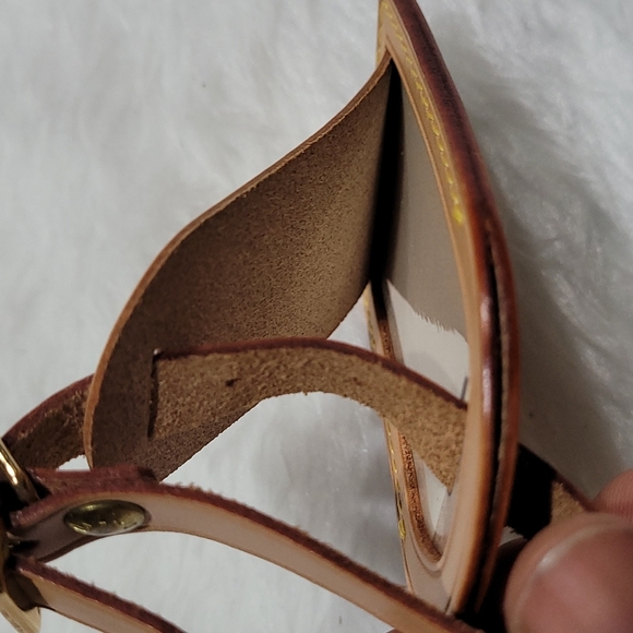 🤩 Louis Vuitton Name Tag Tan Leather  with Initials - Picture 10 of 16